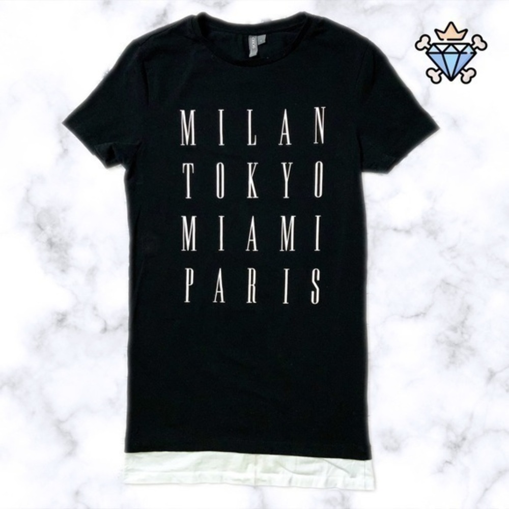 ASOS MEN CITY TEXT PRINT LONGLINE MUSCLE FIT TEE SIZE MEDIUM STREETWEAR SLIM FIT